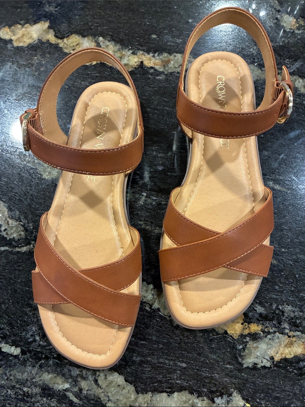 Crown Vintage Brown Strappy Open-Toe Sandal